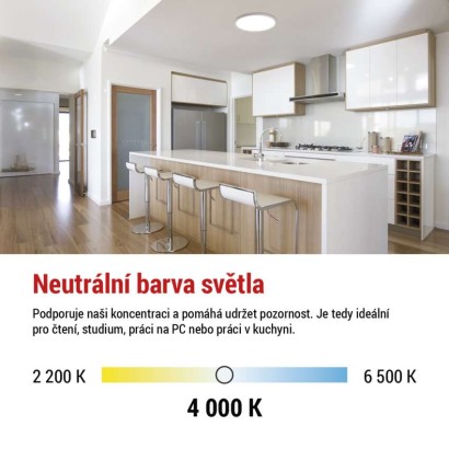 LED přisazené svítidlo FLORI kruhové, bílé, 22W, neutrální bílá