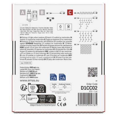 Standard LED Verbindungskette blinkend – Eiszapfen, 2,5 m, Außen, Kaltweiß