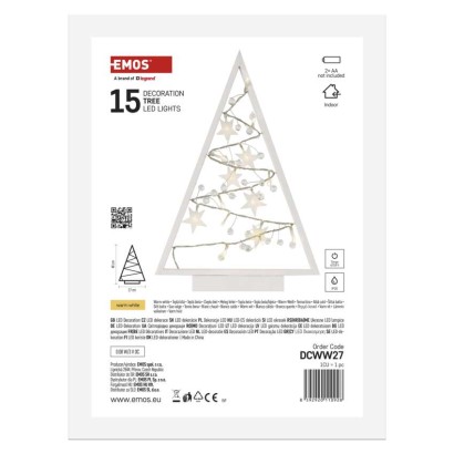 LED dekor. – izgaismots koks ar ornam., 40 cm, 2x AA, liet. iekšt., silti balta, ar taim.