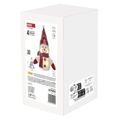 LED leuchtender Weihnachts-Schneemann, 25 cm, 3x AAA, Innen, warmweiss