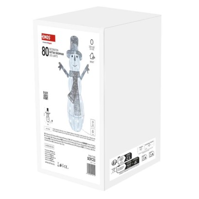 LED karácsonyi hóember, rattan, 82 cm, kültérre és beltérre, hideg fehér, időzítő