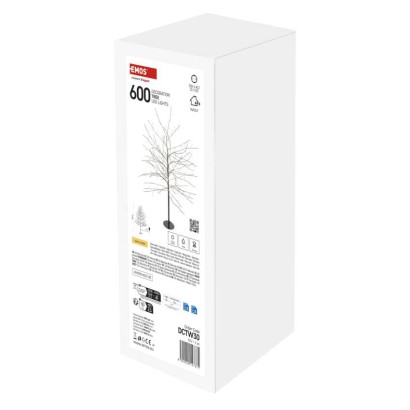 LED svetlobno drevo, 120 cm, za zunanjo in notranjo uporabo, toplo bela barva, časovnik