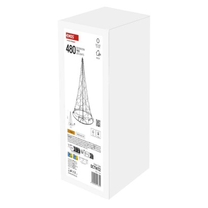 Dekoracje - drzewko 480 LED, 180 cm, ciepła biel, IP44