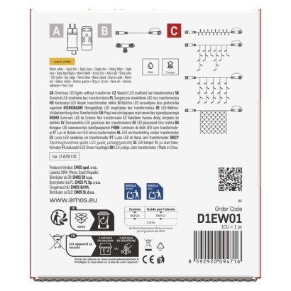 Standard LED povezovalna  božična veriga – zavesa, 1,1x2 m, zun., topla bela