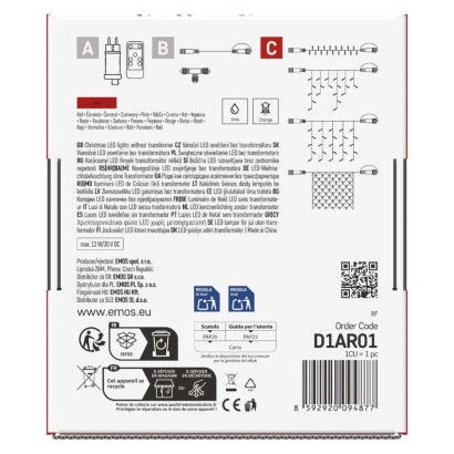 Standartinė LED jungiamoji girlianda, 10 m, lauko ir vidaus, raudona