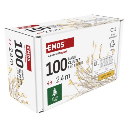 LED kalėdinė nano girlianda – ežiukas, 2,4 m, 3x AA, vidaus, šiltai balta, laikmatis