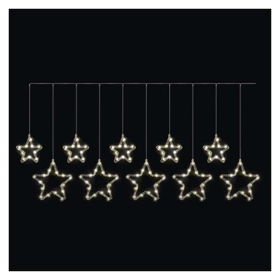 LED-Weihnachtsgirlande – Sterne, 190 x 50 cm, für den Außen- und Innenbereich, warmweiß