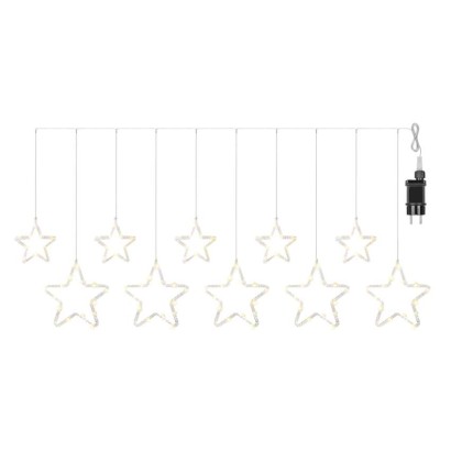 LED-Weihnachtsgirlande – Sterne, 190 x 50 cm, für den Außen- und Innenbereich, warmweiß