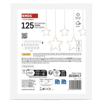 LED-Weihnachtsgirlande – Sterne, 190 x 50 cm, für den Außen- und Innenbereich, warmweiß