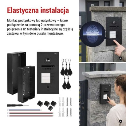 Jednostka kamery GoSmart do monitora IP880B 2WIRE i wideodomofonu IP-880A 2WIRE, 3 przyc.