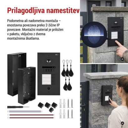 Kamera GoSmart za monitor IP880B 2WIRE in domači video domofon IP-880A 2WIRE, 3 gumbe