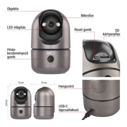 GoSmart Beltéri forgatható kamera IP‑220W wifivel