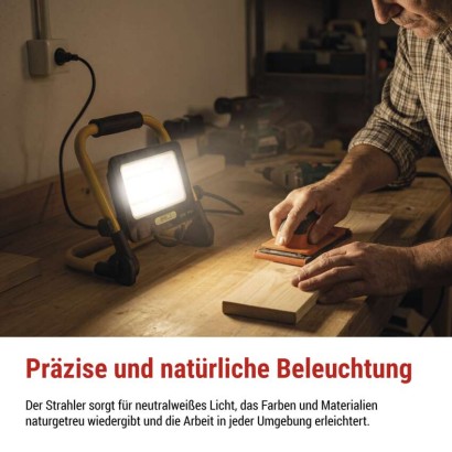 LED-Scheinwerfer GLARO 50 W, gelb-schwarz, IP65, 5000 lm, neutralweiß