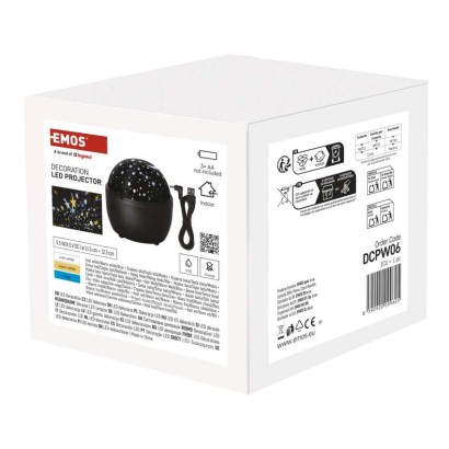 Projektor LED niebo, 3x AA, zimna biel + ciepła biel + niebieski, IP20