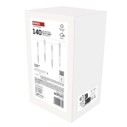 LED Ziemassvētku vītne – 10x lāstekas, 3,6 m, lietošanai ārā un iekštelpās, auksti balta