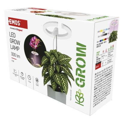 LED GROW pestovateľská lampa 8 W, časovač, stmievateľná, biela