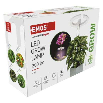 LED GROW pestovateľská lampa 8 W, časovač, stmievateľná, biela