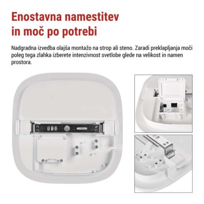 LED stropno svetilo DORI EVO, kvadratne, 24W, IP65, Nevtralna bela