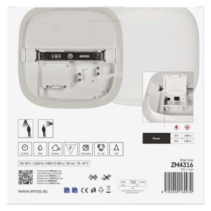 LED stropno svetilo DORI EVO, kvadratne, 24W, IP65, Nevtralna bela
