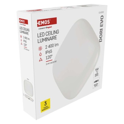 LED stropno svetilo DORI EVO, kvadratne, 24W, IP65, Nevtralna bela