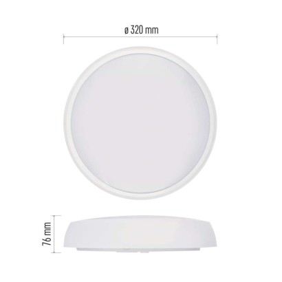LED lampa FLERI, 20 W, IP65, silti-auksti balta