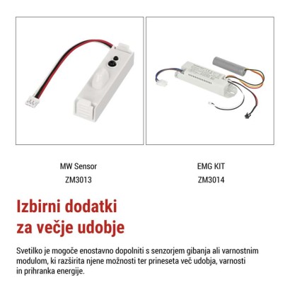 LED stropno svetilo FLERI, okroglo, 20W, IP65, nastavljiva CCT