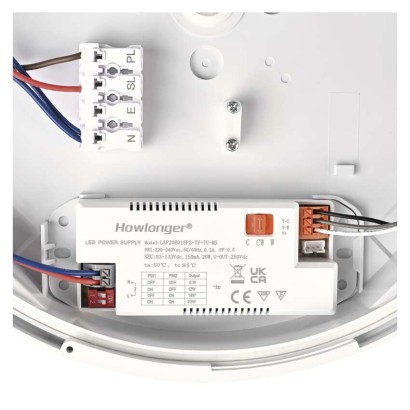 LED lampa FLERI, 20 W, IP65, silti-auksti balta