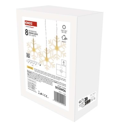 LED Weihnachtlicher Vorhang – Schneeflocken, 84 cm, Innen, warm-weiß