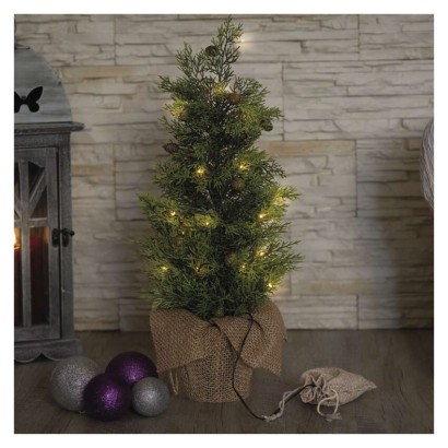 LED osvetljeno drevo, 50 cm, za zunanjo in notranjo uporabo, toplo bela, časovnik
