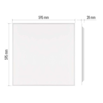 LED panel REXXO backlit 60×60, kvadratni, vgradni, bel, 30W NW