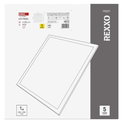 LED panel REXXO backlit 60×60, kvadratni, vgradni, bel, 30W NW