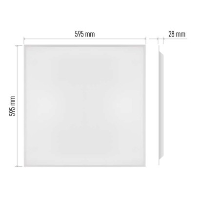 LED panelė REXXO 60×60, kvadratinė, balta, 30W neutrali. b. UGR