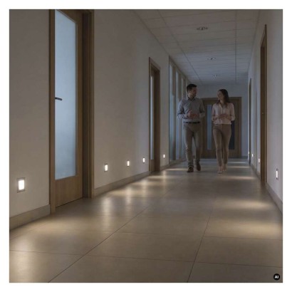 Orientacijsko LED svetilo AMAL, vgradno, kvadratno, 2W, IP65, nevtralno bela