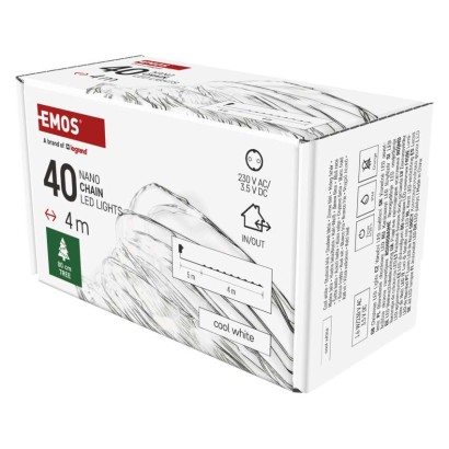Dekoracje - 40 LED nano łezki 4m ciepła biel, srebrny przewód, IP44 timer