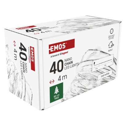 Dekoracje - 40 LED nano łezki 4m ciepła biel, srebrny przewód, IP44 timer