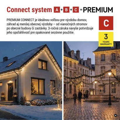Premium LED spojovacia reťaz biela, 5 m, vonkajšia aj vnútorná, teplá biela