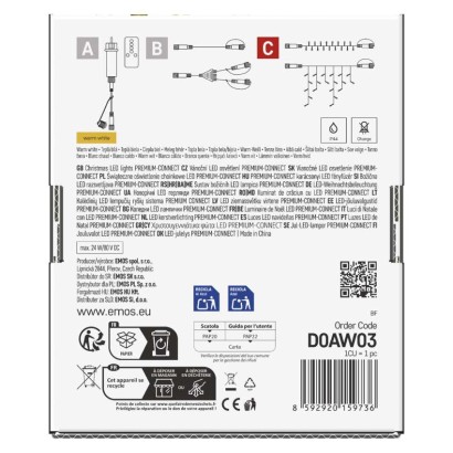 Premium LED spojovacia reťaz čierna, 10 m, vonkajšia aj vnútorná, teplá biela, časovač