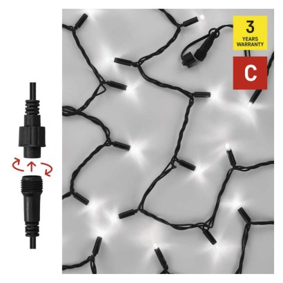 Premium LED spojovacia reťaz čierna, 10 m, vonkajšia aj vnútorná, studená biela