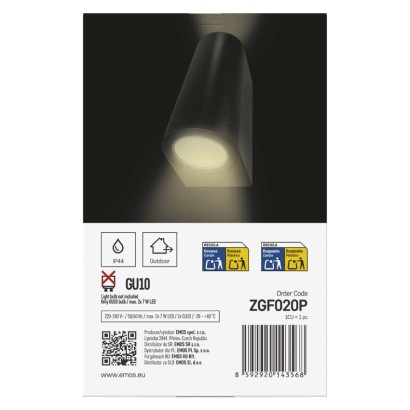LED aiavalgusti OCULUS, 8,8 × 6,7 × 15,3 cm, 2 × GU10, 2× 7W