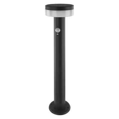 LED aiavalgusti veerg, päikesepaneel, PIR, TERION, 12.5 × 12.5 × 50 cm