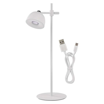 LED stolná lampa SOPHIE, dobíjacia, biela