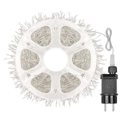LED nano fényfüzér tekercsen, ezüst , 9,6 m, hideg fehér, időzítő
