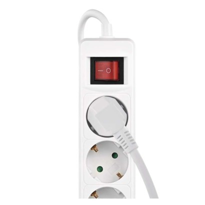 Pikendusjuhe 3 m / 5 Pistikupesa / koos lülitiga / valge / 1× USB-A + 1× USB-C / 1,5 mm2