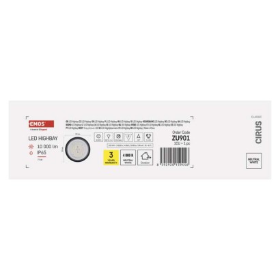 EMOS LED HIGHBAY ipari mennyezeti lámpa CIRUS 77W