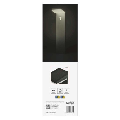 Słupek oświetleniowy LED Garden VEREA solarna, ciepła biel, max 460 lm, IP44, PIR