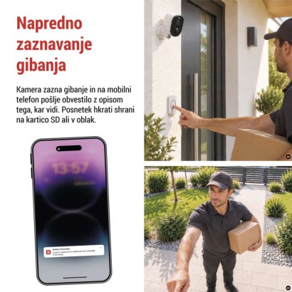 GoSmart Zunanja baterijska kamera IP-1150 SNAP z WiFi in solarnim panelom