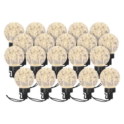 LED girlianda – 20x vakarėlių lemputės, 7,6 m, lauko ir vidaus, šiltai balta