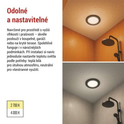 LED bodové svítidlo LORI 4,5W 345LM IP65 CCT černá