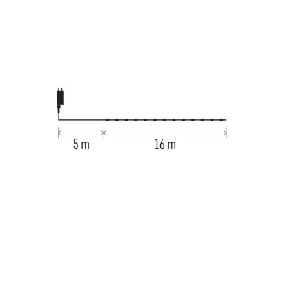 Dekoracje - 160LED drop łezki 16m ciepła biel, IP44 timer