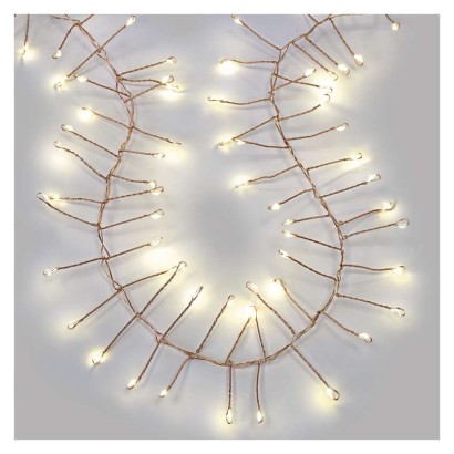LED nano fényfüzér tekercsen, rézszínű, 19,2 m, meleg fehér, időzítő